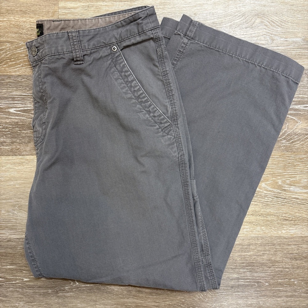 Horny Toad/Toad & Co Gray Canvas Patch Pocket Carpenter Pants Men's Sz 36x27 EUC
